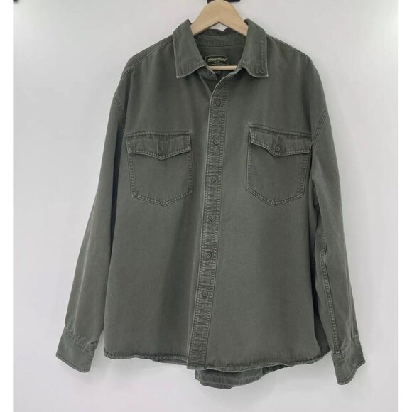 Eddie Bauer Men's Casual Button Down Shirt - Olive Green - Picture 1 of 10